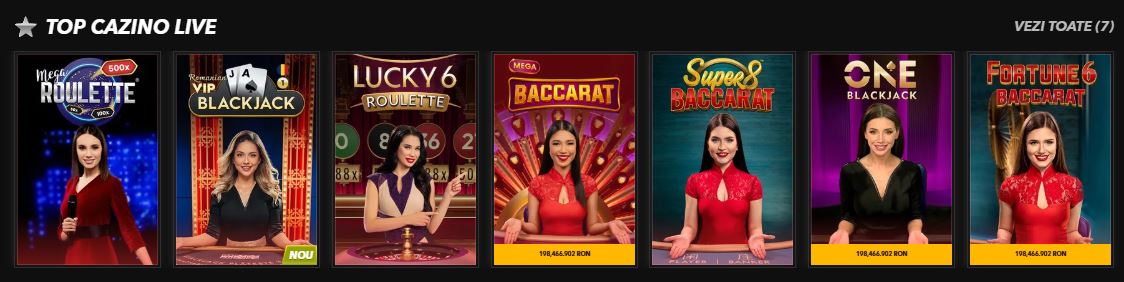 Joacă ruletă și blackjack cu dealeri reali live