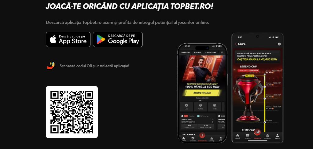 Descarcă aplicația TopBet din App Store sau Google Play